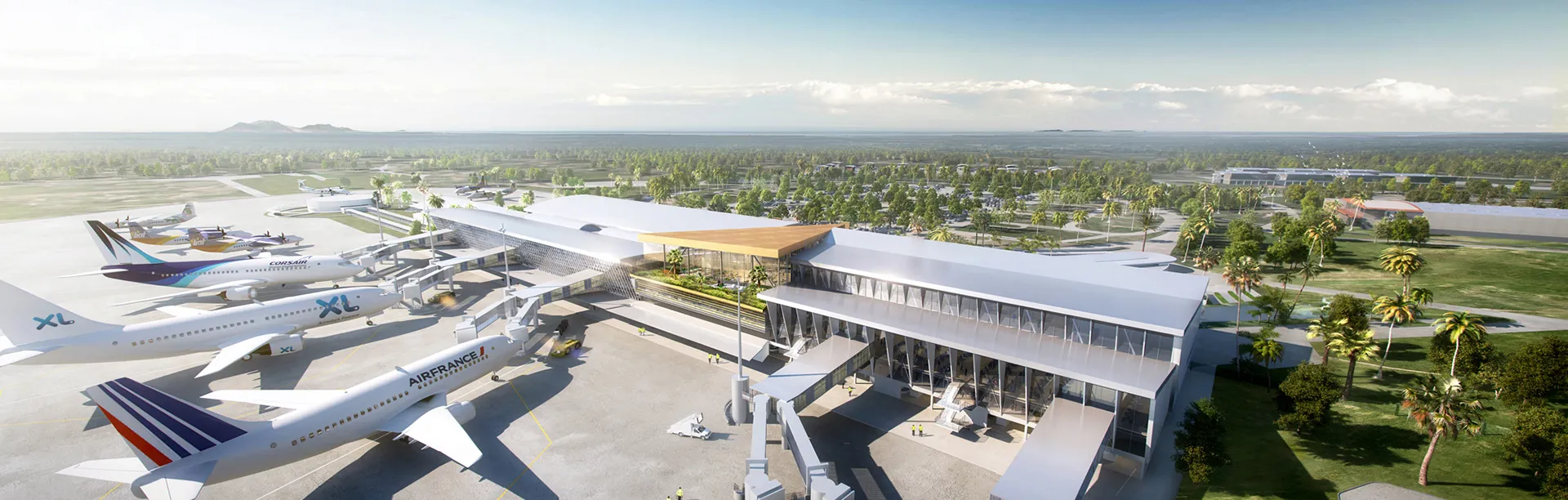 3D Exterior Rendering Airport Rendering