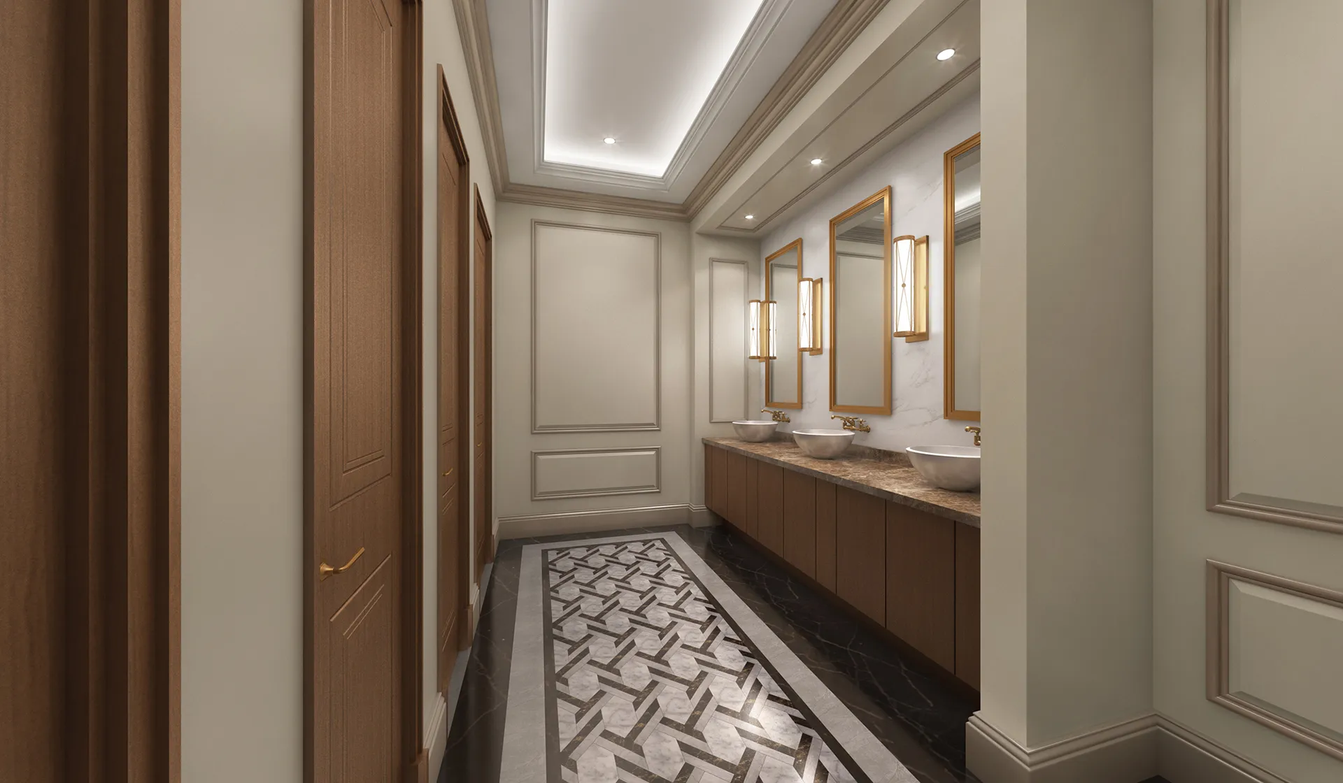 3D Interior Rendering Washroom Rendering