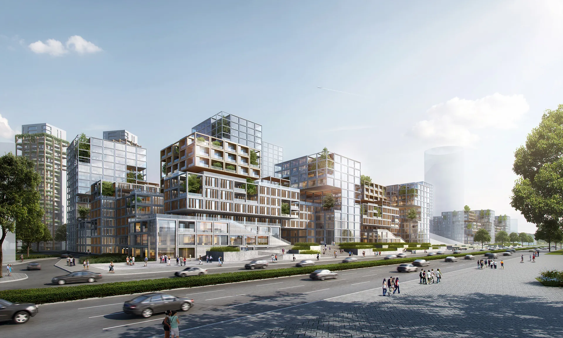 3D Exterior Rendering Urban Masterplan Rendering