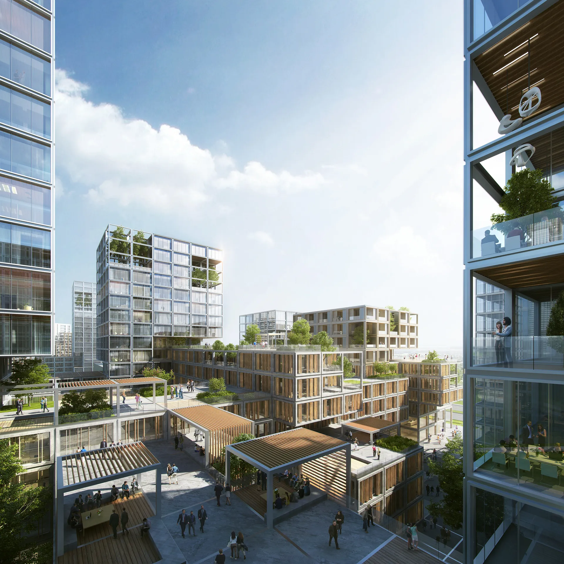 3D Exterior Rendering Urban Masterplan Rendering