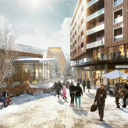 Architectural 3D Still Renderings for Urban Ski Resort  Project of RGB-A/ a 3D visualisation company designed by SB Architects, based in San  Francisco, USA